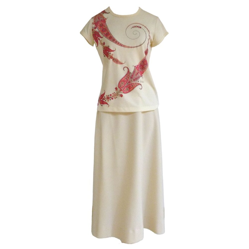 Alfred Shaheen Dress Blouse Skirt Set Vintage NWT Size 10 - Picture 5 of 8